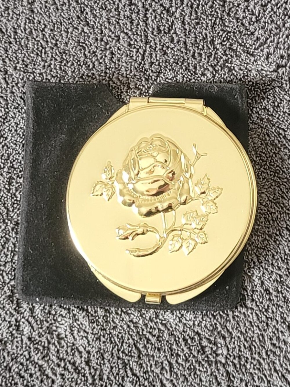 Gold Floral Purse Mirror